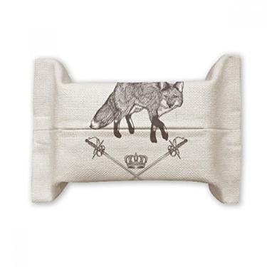 Imagem de Bolsa de linho de algodão com coroa de espada de raposa estilo barroco