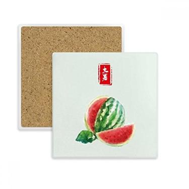 Imagem de Porta-copos circular Great Heat Twenty Four Solar Term Quadrado Porta-copos Porta-copos Pedra isolante