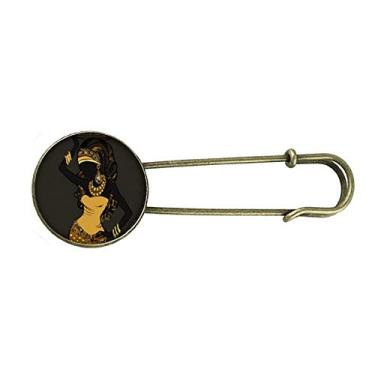 Imagem de Vestidos aborígenes femininos africanos negros, retrô, broche de metal com clipe