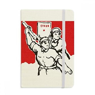 Imagem de Caderno de papel escovado com citações de Mao Zedong oficial de tecido rígido diário clássico