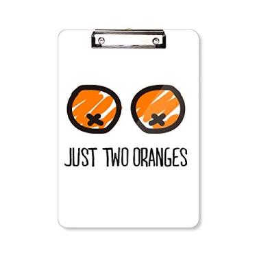 Imagem de Just Oranges Desenho Engraçado Prancheta Laranja Pasta Bloco de Escrita Placa de Apoio A4