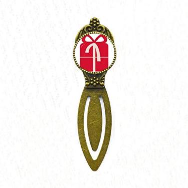 Imagem de Marcador de página retrô para presente de Natal, festival vermelho, marcador de página