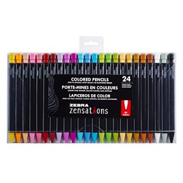 Imagem de Zebra Pen Lápis de cor mecânicos Zensations, ponta de 2,0 mm, grafite colorido sortido, 24 unidades, cores sortidas