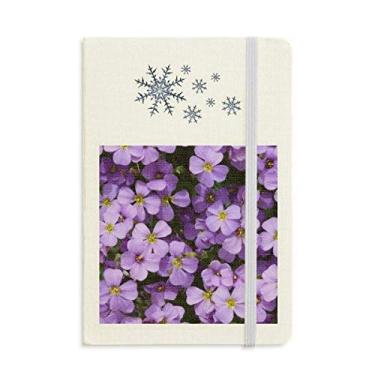 Imagem de Caderno romântico de flores roxas, lindo caderno grosso flocos de neve inverno