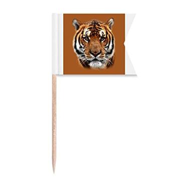 Imagem de Tigre Body Stripe Carne Art Deco, Presente Fashion Palito de Dente Marcação de Etiquetagem para Festa Bolo Comida Cheeseplate