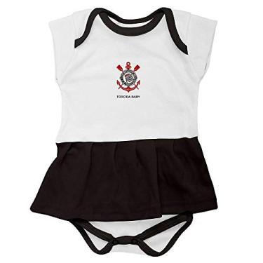 Imagem de Torcida Baby - Body Vestido Corinthians - Torcida Baby - 0-8 meses - Preto e Branco - P, M, G, GG - Unissex - Bebês de torcedores do Corinthians - Vestido - Roupas/Bebê