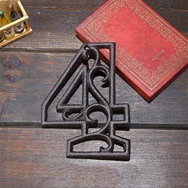 Imagem de Placa flutuante 3D de 11,4 cm em ferro fundido Metel Digital 0-9 para decoração de parede, cafeteria, bar, restaurante, mesa, número de telefone, montagem com parafuso, antiferrugem durável