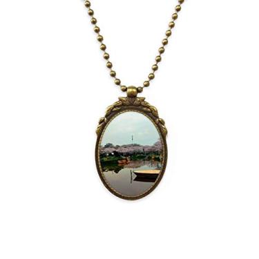 Imagem de DIYthinker Colar antigo para fotografia Rosa Bough Chaveiro com pingente vintage de latão