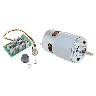 Imagem de CHANCS Motor elétrico 775 12V DC 4000RPM DC 24V 8000RPM com regulador de velocidade do motor CC reversível ajustável PWM