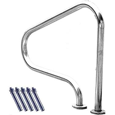 Imagem de Corrimões de piscina de aço inoxidável 304, alças de segurança 80x80CM Corrimão de piscina para entrada de piscina enterrada