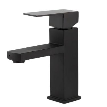 Imagem de Torneira Monocomando Lavatório Preta Baixa Quadrada