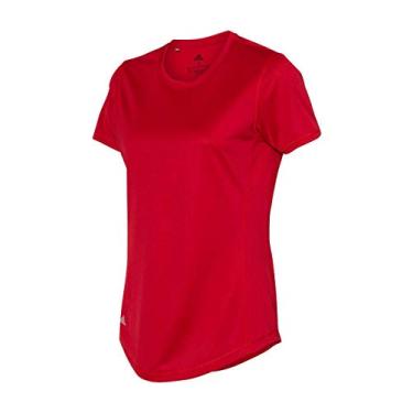Imagem de Camiseta esportiva feminina Adidas (A377) – Vermelho – GG