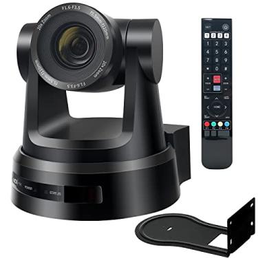 Imagem de Câmera NDI PTZ, câmera de videoconferência 20X com 3G-SDI, USB3.0, HDMI e saídas de transmissão IP, rastreamento de IA, suporte a PoE 1080P 60fps para igreja, transmissão, eventos (Enviado do Brasil)