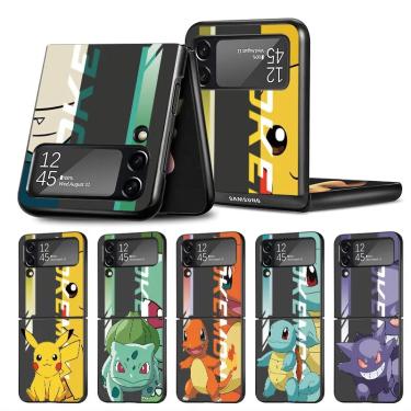 Imagem de Capa de telefone celular bonito Pokémon Pikachu  caso dobrável fino para Samsung Galaxy Z  Flip 3