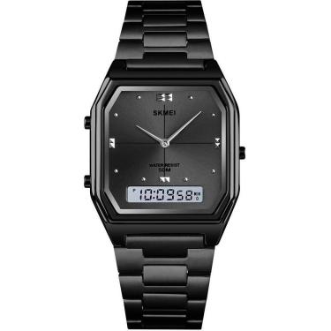 Imagem de Relógio esportivo digital Gosasa para mulheres à prova d`água LED preto