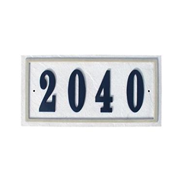 Imagem de Qualarc Placa de endereço RIG-4915 Ridgestone retangular pedra triturada, ardósia