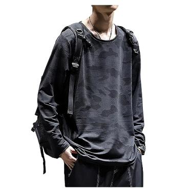 Imagem de Camiseta masculina de alto desempenho, manga comprida, gola redonda, gola redonda, secagem rápida, malha gelo, Cor 1, 5G