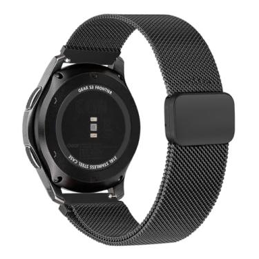 Imagem de MroTech Pulseira de relógio de 22 mm compatível com Samsung Gear S3 Frontier/Classic/Galaxy Watch 46 mm/Watch 3 de 45 mm, pulseira magnética de malha de aço inoxidável para Huawei Watch GT 2 3 4 Pro