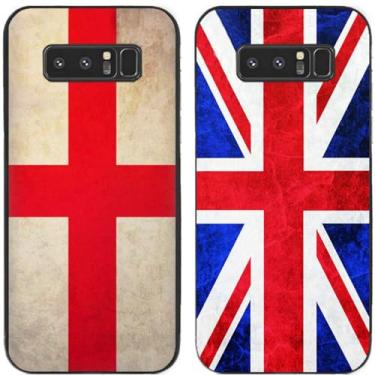 Imagem de 2 peças retrô bandeira do Reino Unido impressa TPU gel silicone capa de telefone traseira para Samsung Galaxy (Galaxy Note 8)