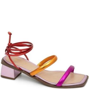 Imagem de Sandália Feminina Salto Bloco Bico Quadrado Via Uno 590006-Feminino