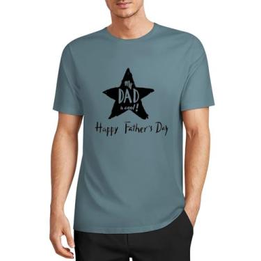 Imagem de CHAIKEN&CAPONE Camiseta divertida para o dia dos pais, presente engraçado para o pai, masculino, gola drapeada, manga curta, algodão, Estilo azul cinza, P