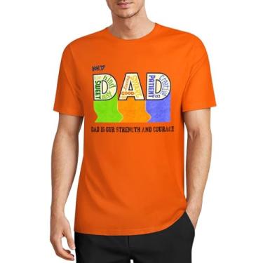 Imagem de CHAIKEN&CAPONE Uma camiseta 100% algodão para o Dia dos Pais, um presente para o pai, Laranja médio, 3G