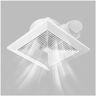 Imagem de Ventiladores de exaustão Ventilador silencioso para banheiro Tipo de teto Duto Exaustor Voluta Duto espiral Branco Quadrado Clássico Louver Exaustor Ventilador Ventilador Ventilador, L