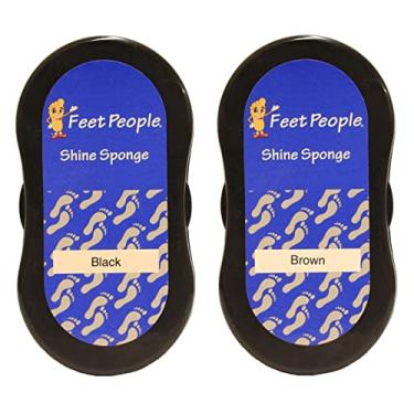 Imagem de FeetPeople Esponja de brilho profissional, Preto/Marrom, 2 Pack