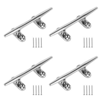 Imagem de BALAVA Chuteiras de barco de 12,7 cm, grampos de doca de barco de aço inoxidável 316, travas de corda de ancoragem, travas de base aberta para barco, iate, convés, decoração náutica, parafusos