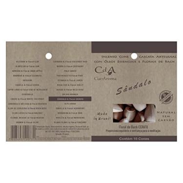 Imagem de Incenso Cone 100% Natural e Vegano com Florais e Óleos Essenciais Sândalo