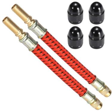 Imagem de Extensor de extensão de válvula de pneu flexível – 2 peças de extensão de haste de válvula, tubo inflador de ar, bomba de mangueira de boca inflável, tubo macio para scooter elétrica M365