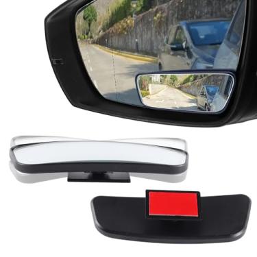 Imagem de Espelho retangular de ponto cego emoldurado Livtee, vidro HD e invólucro de ABS Convex Espelho retrovisor de ângulo amplo com bastão ajustável para carro universal (2 peças)