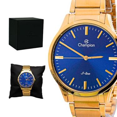 Imagem de Relógio Masculino Champion Aço Inoxidável Dourado Analógico Resistente a Água Original CN21069A