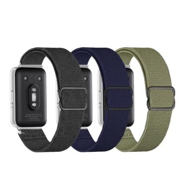 Imagem de GTHY Pulseira elástica de nylon compatível com Samsung Galaxy Fit 3, para mulheres e homens, tecido elástico ajustável respirável para Samsung Galaxy Fit3 SM-R390