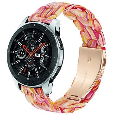 Imagem de DEALELE Pulseiras compatíveis com Galaxy Watch de 46 mm/Galaxy 3 de 45 mm, pulseira de resina colorida de 22 mm de substituição para Samsung Gear S3 Frontier/Classic/Huawei Watch 3/3 Pro/GT2 de 46 mm, vermelho maquiagem