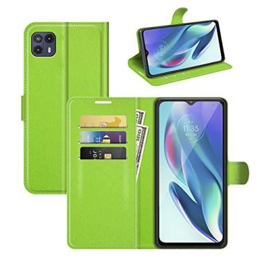 Imagem de Capa para Moto G50 5G, couro PU com suporte para cartão de crédito, carteira fina flip com suporte, capa protetora para Motorola Moto G50 5G (verde)