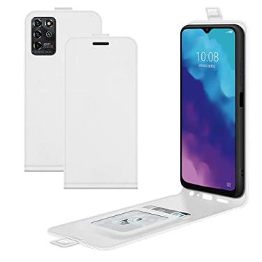 Imagem de Capa para ZTE Blade V30 Vita/ZTE V2022, capa protetora de couro PU com fecho magnético com compartimento para cartão para ZTE Blade V30 Vita/ZTE V2022 (branca)