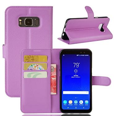 Imagem de Capa para Samsung Galaxy S8 Active – Capa flip carteira de couro PU para Samsung Galaxy S8 Active, capa de proteção de telefone estilo empresarial, capa com [compartimentos para dinheiro e cartão]