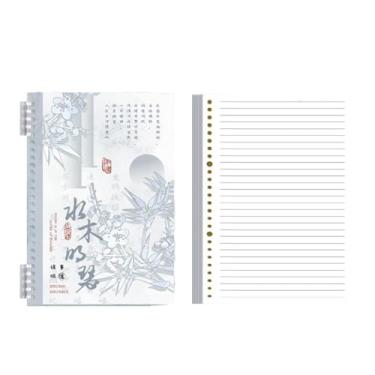 Imagem de Caderno simplificado de folha solta com bobina PP com superfície macia espessa e caderno de cópia de linha horizontal-A5-D