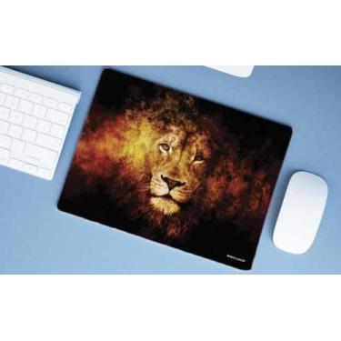 Imagem de Mouse Pad Emborrachado Personalizado Grande Leão Fogo - Deluzz