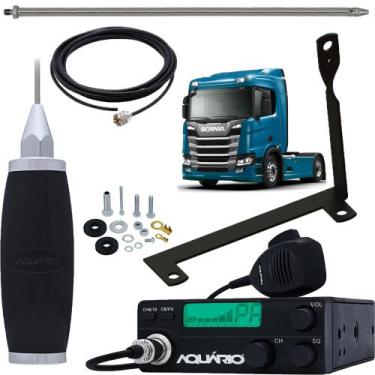 Imagem de Rádio Móvel Px 40 Canais Antena Inox 2,70 Metros Alongador 60cm Suport