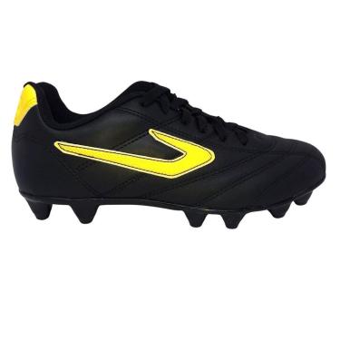 Imagem de Chuteira Topper Campo Furia Preto Com Branco E Amarelo 41178-Masculino