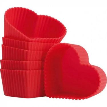 Imagem de Kit 6 Forminhas De Silicone Para Cupcake E Muffin  Coracao - YANGZI