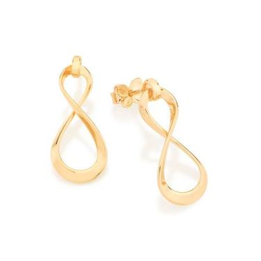 Imagem de Brincos banhado ouro 3x 24k 18k e 22k feminino rommanel liso no format