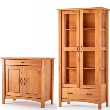 Imagem de Cristaleira 2 Portas de Vidro e Buffet Aparador 93 cm Bella - MPO Móve
