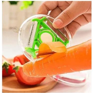 Imagem de Descascador de Frutas e Legumes Spin 360º Ralador Queijo 3 Lâminas - P
