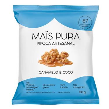 Imagem de Pipoca Artesanal Mais Pura Sabor Caramelo e Coco 50g