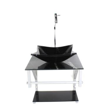 Imagem de Gabinete de vidro 40cm cuba quadrada ac slim cores variadas - Ekasa, M