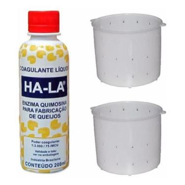 Imagem de Coalho Líquido Ha-La 200Ml Coagulante Queijo + 2 Formas 1Kg - Combo