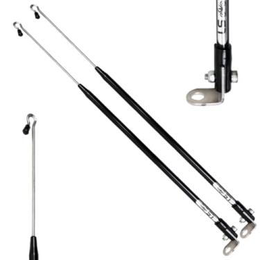 Imagem de Kit 2 Antena Corta Pipa Linha Anti Cerol Fio Retrovisor 2 Estágios Retrátil Moto Proteção Segurança Preta